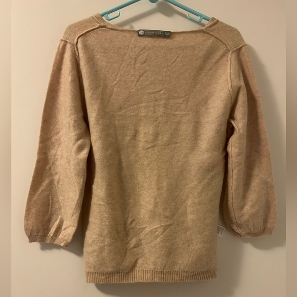 NEW!!! 100% Cashmere V Neck Pullover Melange Sweater - Picture 3 of 5